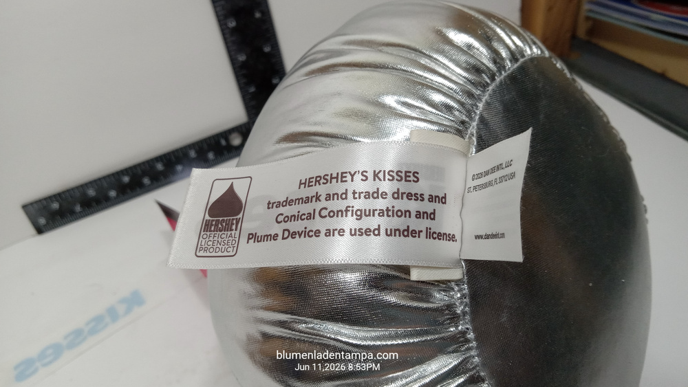 Hershey's Kisses Silver Plush Conical Candy Pillow - Used
